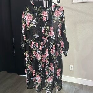 Black and Floral Blouse